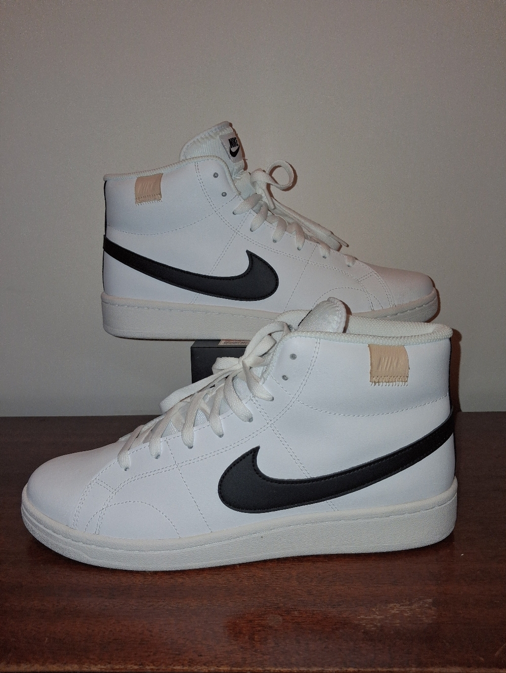 SIZE 11.5M - NIKE COURT ROYALE MID , WHITE ONYX. BRAND NEW NO BOX.